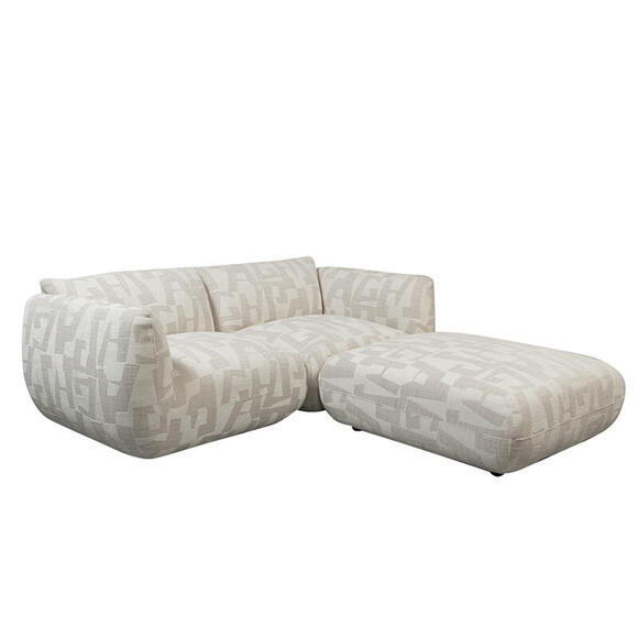 Product image 1 of Amsterdam 2.5 Seater With Ottoman Sofa White Glyphs