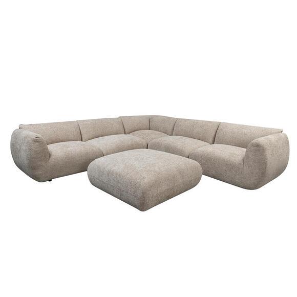 Image of Amsterdam 6 Seater Corner With Ottoman Sofa Latte