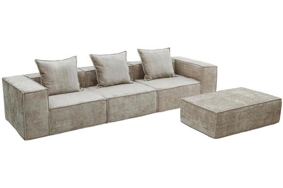 Product image 1 of Boneless Sofa Nomad Three Seater + Ottoman Cream