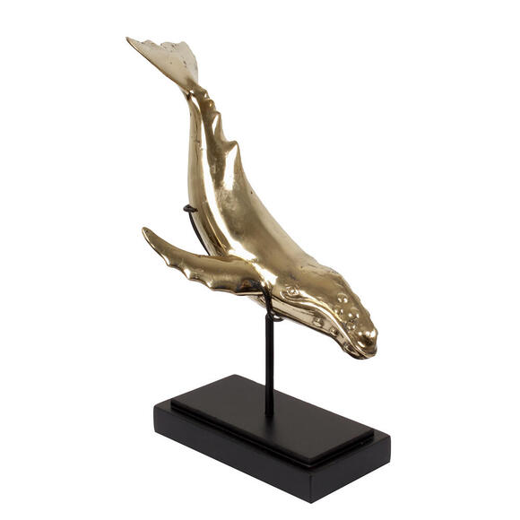 Image of Brass Whale On Stand S