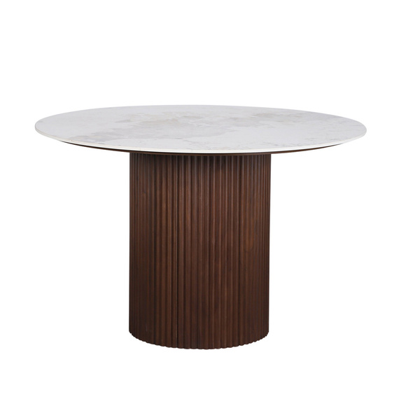 Product image 1 of Mesa redonda Urban Chique Ceramic Mármol / Chapa de nogal