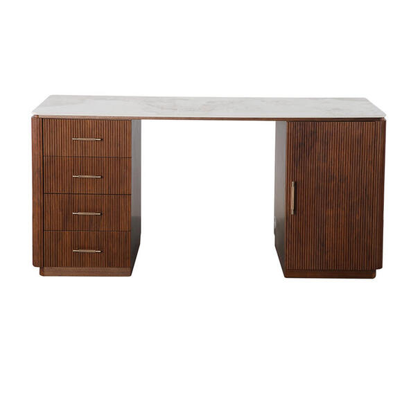 Product image 1 of Urban Chique Schreibtisch, Keramikmarmor, Walnussfurnier